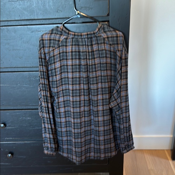 Free People Blue and Orange Plaid Shirt - Picture 3 of 3